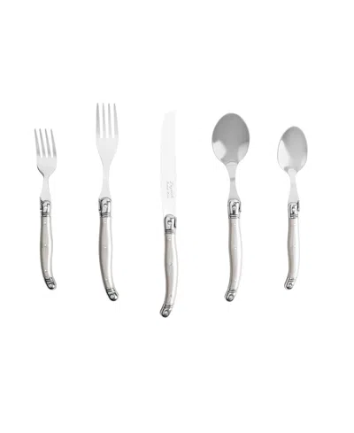 French Home Laguiole 20 Piece Stainless Steel Flatware Set, Service For 4 In Pewter