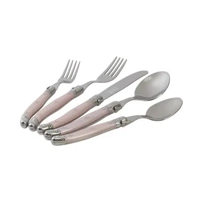 French Home Laguiole 20 Piece Stainless Steel Flatware Set, Service For 4 In Light Pink