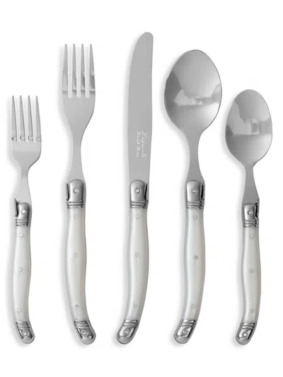 French Home Laguiole Kids' 20-piece Stainless Steel Flatware Set In White