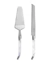 French Home Laguiole 2pc Cake And Pie Server Set With Pearl White Handles