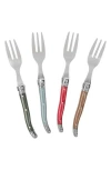 French Home Laguiole 4-piece Cake Fork Set In Red