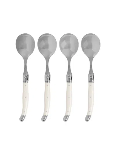 French Home Laguiole Kids' 4-piece Soup Spoon Set In Red
