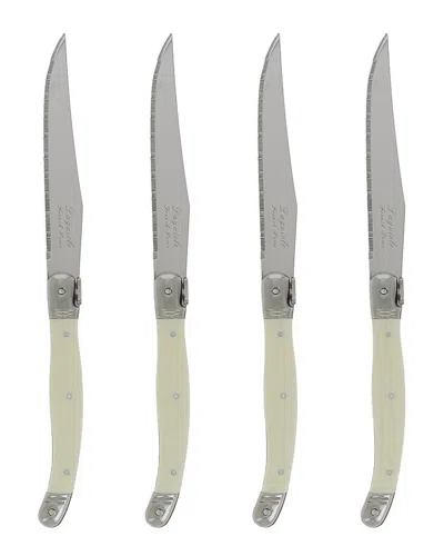 French Home Laguiole 4pc Steak Knives Set In Green
