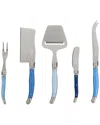 French Home Laguiole 5 Piece Cheese Knife In Blue