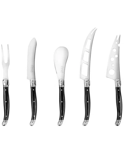 French Home Laguiole 5pc Artisan Cheese Knife Set In Black