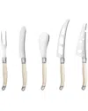 French Home Artisan 5-piece Assorted Laguiole Cheese Knives In White