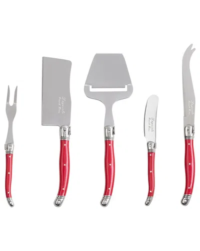 French Home Laguiole 5pc Cheese Knife In Red