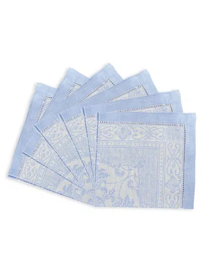 French Home Laguiole 6-piece Astra Linen Napkin Set In Blue