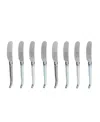 French Home Laguiole 8-piece Cheese Flatware Set In Tan,blue,white