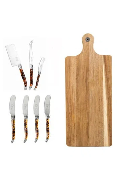 French Home Laguiole 8-piece Cheese Knife Set In Brown
