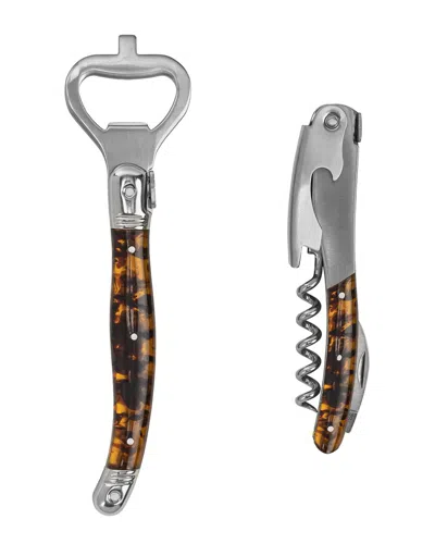 French Home Laguiole Barware Bottle Opener & Corkscrew Set In Multi