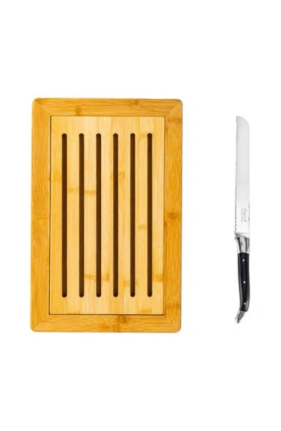 French Home Laguiole Bread Knife & Cutting Board Set In Black