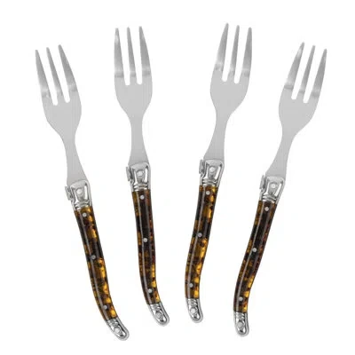 French Home Laguiole Cake Forks, Set Of 4 - Tortoise Shell