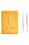 French Home Laguiole Carving Board & Tools Set In Silver/stainless-steel