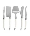 French Home 5-piece Laguiole Cheese Knife, Fork, And Slicer Set With Faux Ivory Handles In Faux Ivory