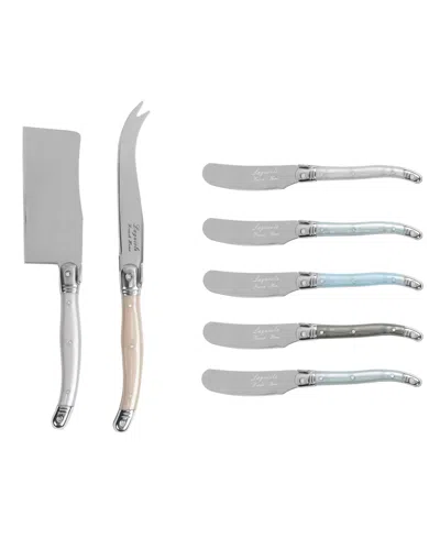 FRENCH HOME LAGUIOLE CHEESE 7-PIECE KNIFE AND SPREADER SET WITH HANDLES