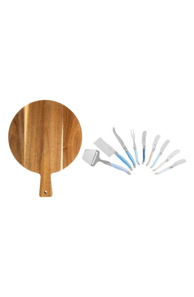 French Home Laguiole Cheese Board & Tools Set In Blue