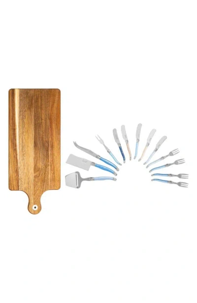 French Home Laguiole Cheese Board & Tools Set In Blue