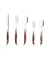 French Home Laguiole Connoisseur 20-piece Flatware Set With Tortoise Handles In Tortoise Shell