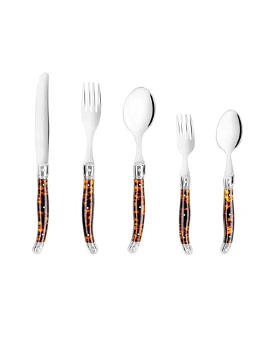 FRENCH HOME LAGUIOLE CONNOISSEUR 20-PIECE 18/10 FLATWARE SET WITH TORTOISE HANDLES