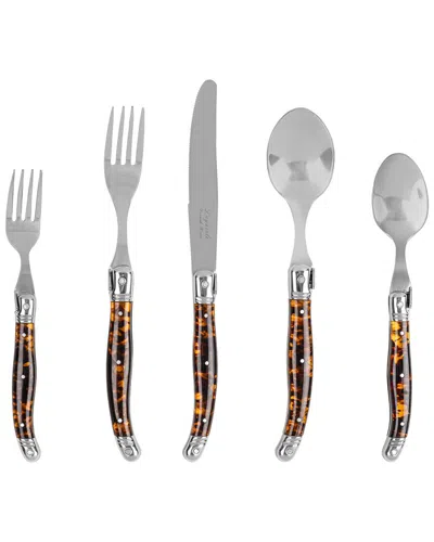 French Home Laguiole Connoisseur 20pc 18/10 Flatware Set In Brown