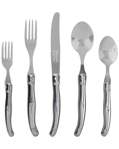 French Home Laguiole Connoisseur 20pc 18/10 Stainless Steel Flatware Set In Silver