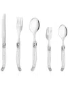 French Home Laguiole Connoisseur 20-piece Flatware Set With Gem Handles In White