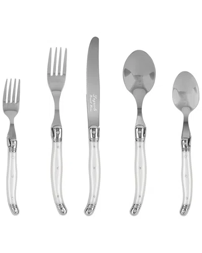 French Home Laguiole Connoisseur 20pc 18/10 Stainless-steel Flatware Set In White