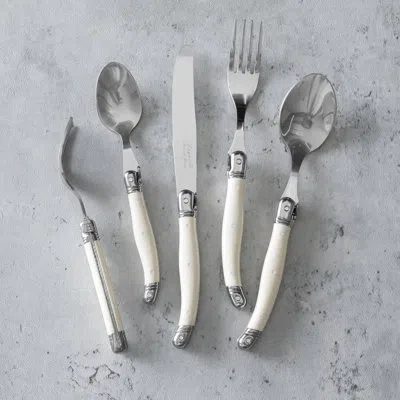 French Home Laguiole Connoisseur 20-piece 18/10 Stainless-steel Flatware Set With Handles In Ivory