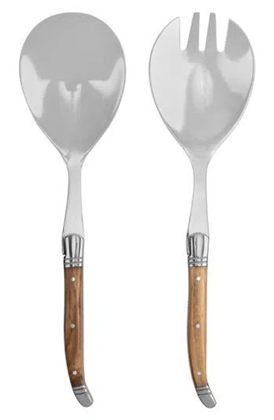 French Home Laguiole Connoisseur 2-piece Salad Server Set In Brown
