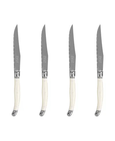 French Home Laguiole Connoisseur 4-piece Steak Knife Set With Handles In Ivory
