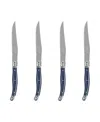 French Home Laguiole Connoisseur 4-piece Steak Knife Set With Handles In Navy Blue