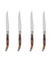 French Home Laguiole Connoisseur 4-piece Steak Knife Set With Tortoise Handles In Tortoise Shell