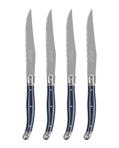 French Home Laguiole Connoisseur 4pc Steak Knife Set In Blue