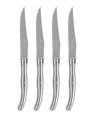 French Home Laguiole Connoisseur 4pc Steak Knife Set In Silver