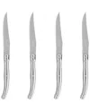 French Home Laguiole Connoisseur 4-piece Steak Knife Set With Handles In Silver