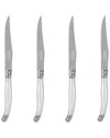 French Home Laguiole Connoisseur 4pc Steak Knife Set In White