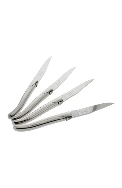 French Home Laguiole Connoisseur Stainless Steel Steak Knives In Silver
