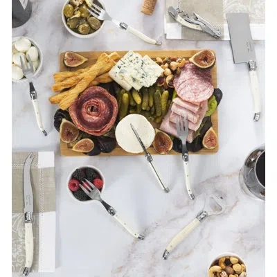 French Home Laguiole Essential 9-piece Charcuterie And Barware Set With Faux Ivory Handles In Multi