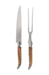 French Home Laguiole Olivewood Carving Set In Olive Wood