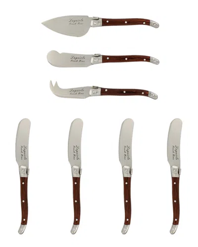 French Home Laguiole Pakkawood 7pc Cheese Set