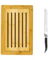 French Home Laguiole Pakkawood Bread Knife With Bamboo Bread Board