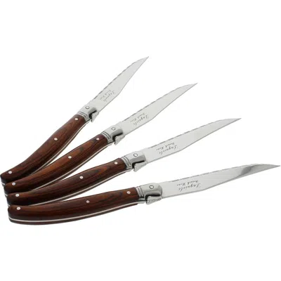 French Home Laguiole Pakkawood Steak Knives In Wood Grain