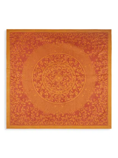 French Home Laguiole Kids' Renaissance Foliage Linen Tablecloth In Orange