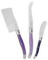 French Home Laguiole Set Of 3 Cheese Knives In Multi