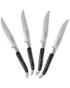 French Home Laguiole Connoisseur Wood Handle Bbq Steak Knives In Black