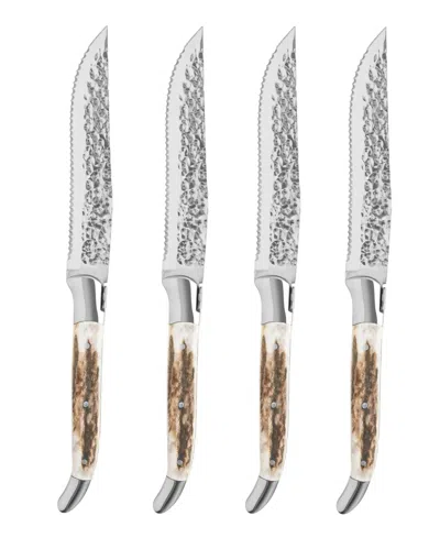French Home Laguiole Connoisseur Bbq Steak Knives In Silver