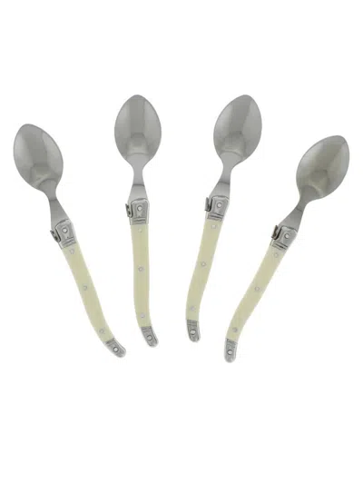 French Home Laguiole Kids' Set Of Four Coffee Spoons In Ivory