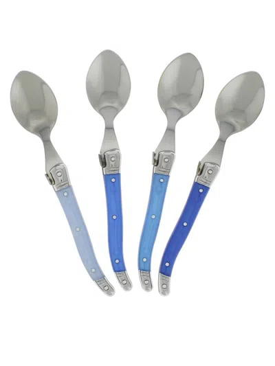 French Home Laguiole Kids' Set Of Four Coffee Spoons In Shades Of Grey