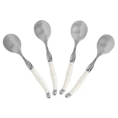 French Home Laguiole Soup Spoons With Faux Ivory Handles, 4-piece Set